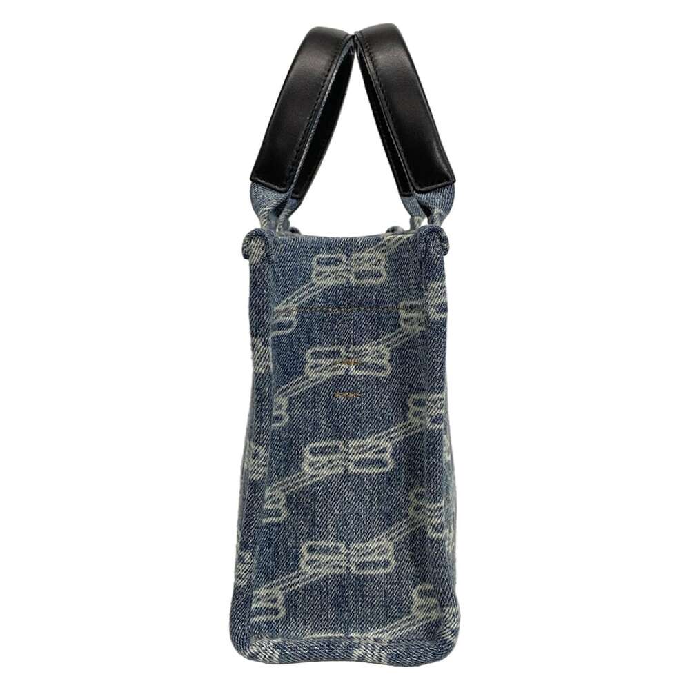 Balenciaga Hardware XS Tote Bag Tote Bag 693662 Light Blue Black Denim Leather - Picture 2 of 15